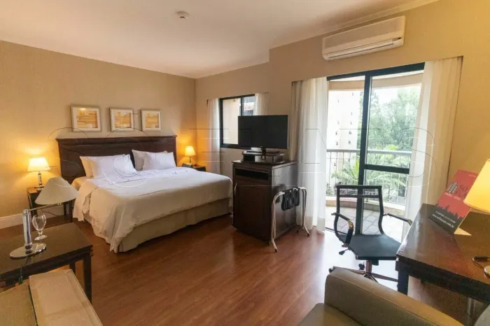 Flat Clarion Faria Lima para locação com 54m² contendo 1 dormitório e 1 vaga de garagem.