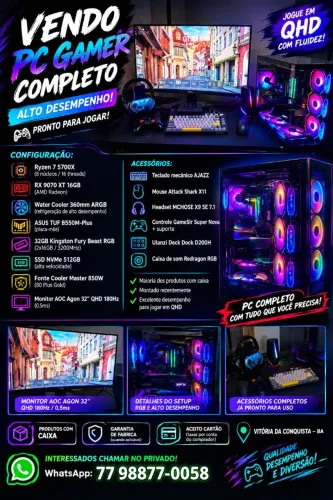 Vendo pc alto desempenho completo