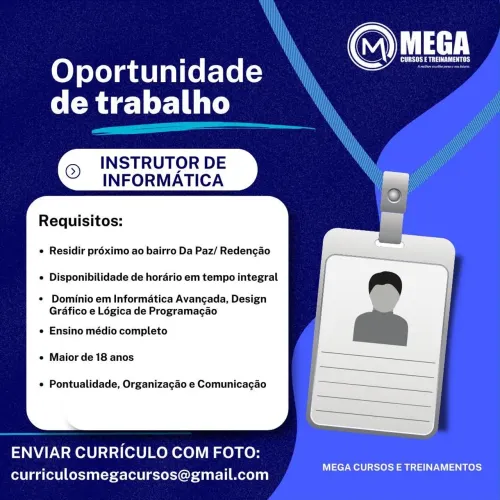 VAGA DE INSTRUTOR(a) DE INFORMÁTICA