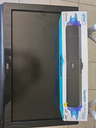 Monitor e caixa de som