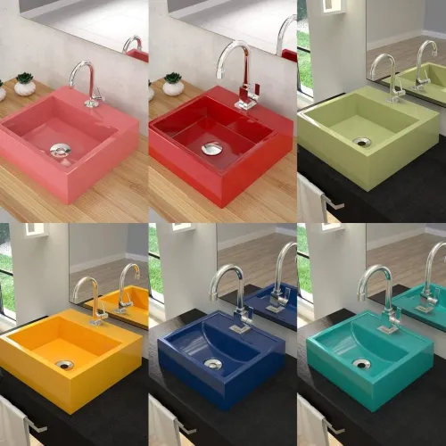 Promoção dia das mães  Kit Cuba Quadrada Com Torneira Luxo Metal 