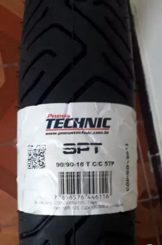 Pneu Fan Technic SPORT 90/90-18 traseiro, uso com câmara.(DINHEIRO, PIX E CARTÃO).
