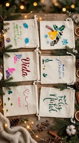 Saquinhos de algodão cru personalizada