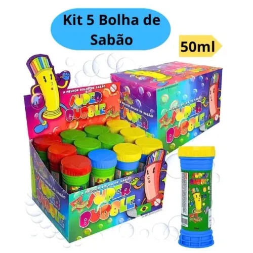 Kit 5 Bolha de Sabão Bolinha de Sabão para Lembrancinha