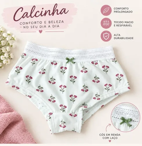 Calcinha Infantil - Tamanho 8 anos | Coleção Thais