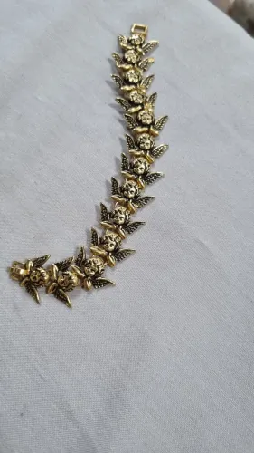 Pulseira de anjo aço com banho de ouro 18k