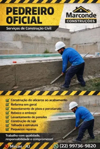 Pedreiro Oficial em Macaé 