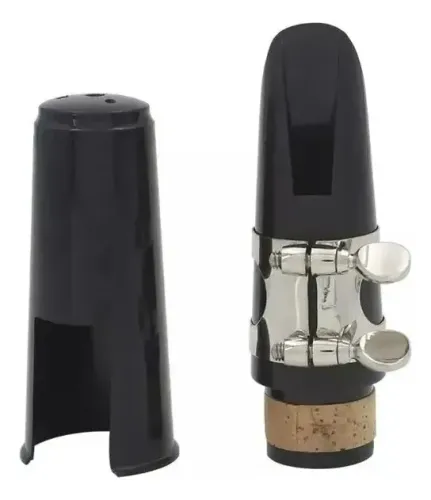 Boquilha Completa para Clarinete com Abraçadeira, Palheta e Tampa - Produto Novo