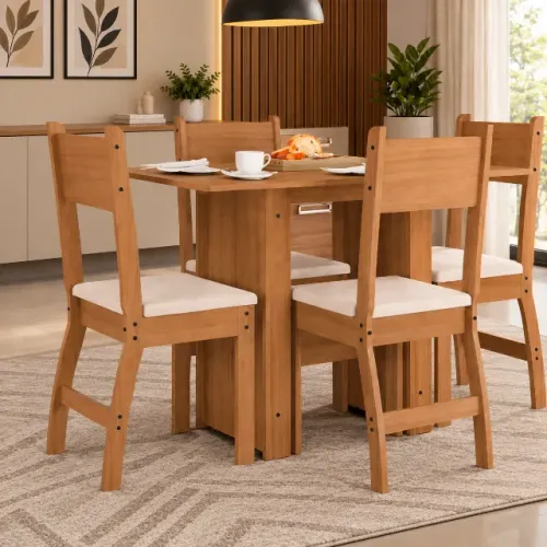 Mesa de jantar com 4 lugares