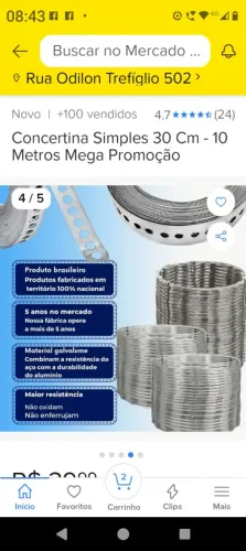 Concertina/cerca em aço