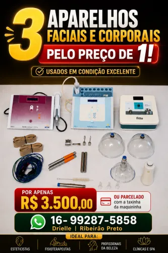 3 APARELHOS FACIAIS E CORPORAIS PELO PREÇO DE 1! 
