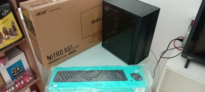 Conjunto Gamer CPU Core i5+Monitor Acer Nitro KG1+mouse e teclado sem fio