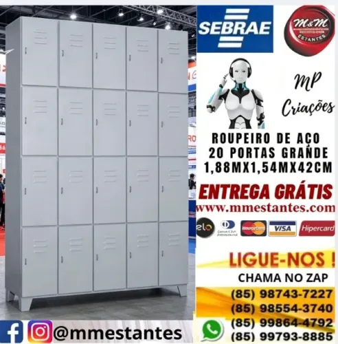 Imperdível - Roupeiro de Aço 20 Portas