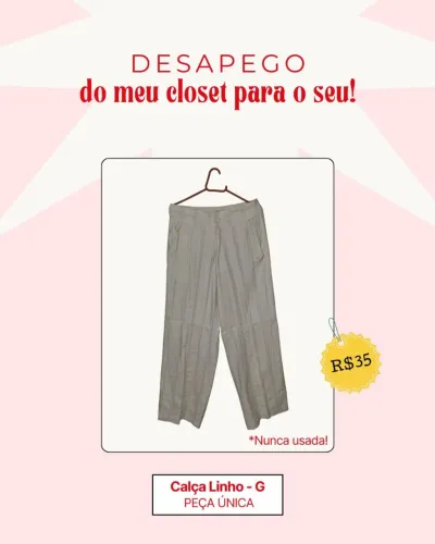 DESAPEGO/BRECHÓ - Calça Feminina Linho