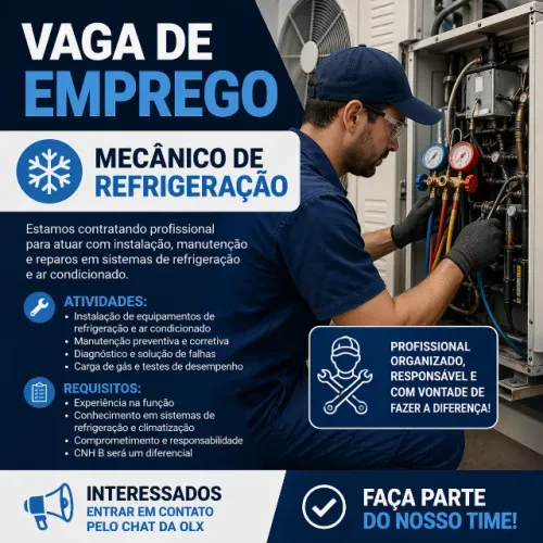 Mecânico de Refrigeração Junior-Senior-Pleno