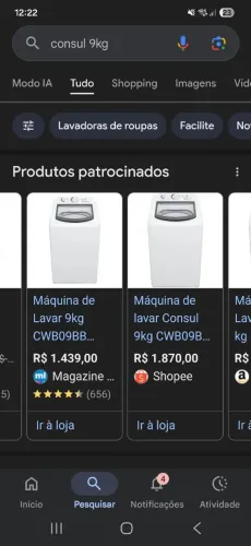 Máquina de lavar consul 9 kg