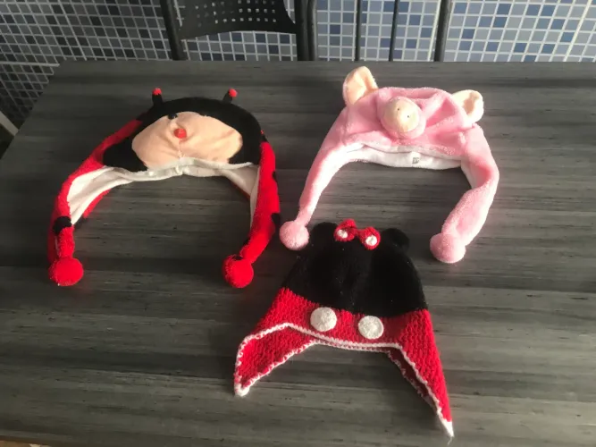 3 gorro toca de bichinho infantil 3 peças por 25