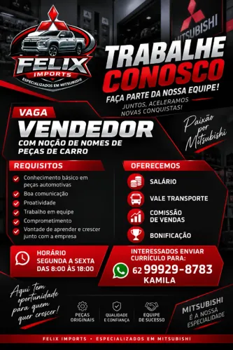 Felix Imports contrata vendedor