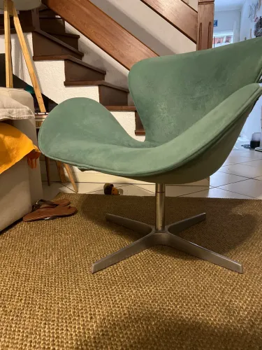 Poltrona Giratória Swan Tok&Stok Verde - Ideal para Reforma