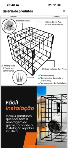 Gaiola protetora de câmera