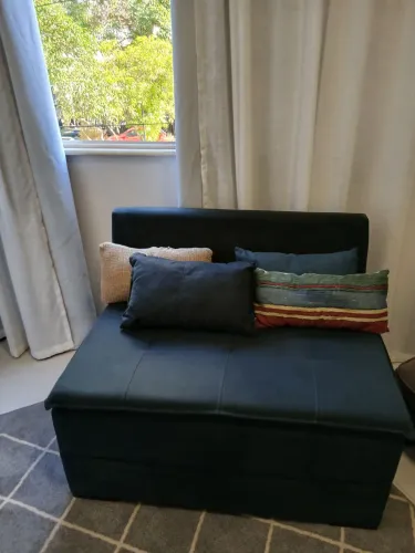 Sofa de suede azul marinho 2 lugares