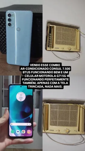 AR-CONDICIONADO E UM CELULAR MOTOROLA G71 5G JUNTO