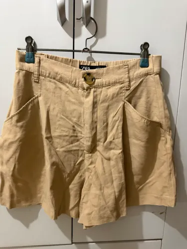 Short alfaiataria ZARA beje