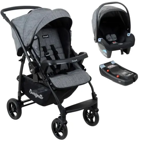 Carrinho de bebe Burigotto Rio K com bebe conforto e base