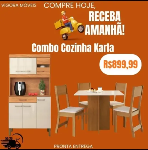 Armário de cozinha + mesa c/4 cadeiras (Pague na entrega)