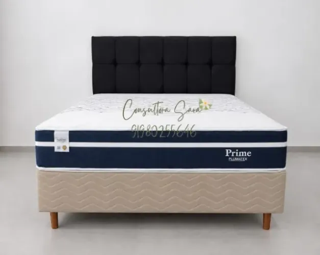 CAMA BOX CASAL BASE+COLCHÃO PRIME
