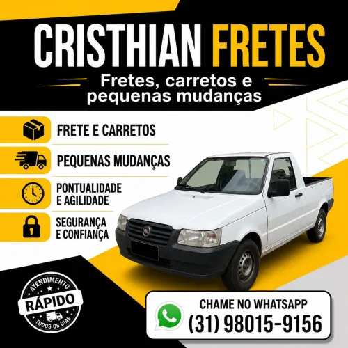 Faço fretes e carretos em Esmeraldas e toda a Região Metropolitana de Belo Horizonte.