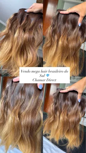 Mega hair brasileiro do Sul 45 cm 4 telas