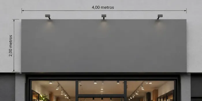 Placa para loja (grande - 4 metros por 2 metros) 