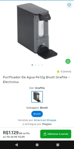 Purificador de água Electrolux