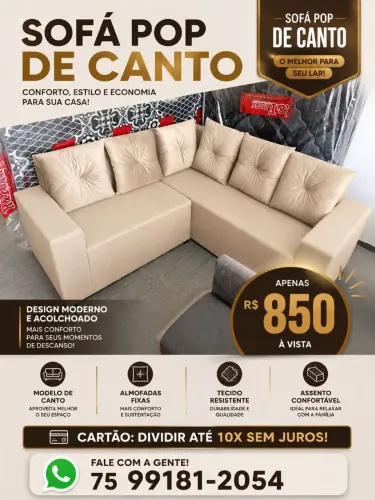 Sofa pop de canto 