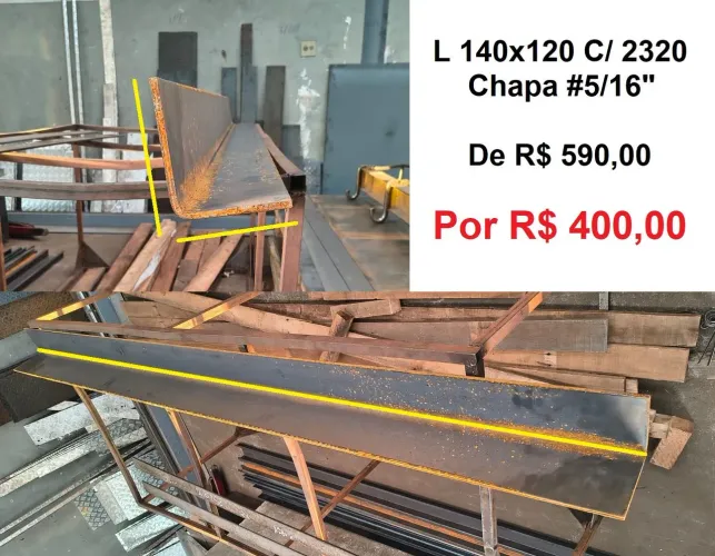Perfil L 140x120 chapa 5/16