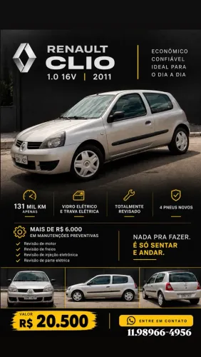 Renault Clio Hi-flex 1.0 16V 3P 2011