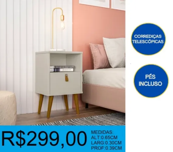 MESA DE CABECEIRA - LINEA - COMPRE HOJE E RECEBA EM ATÉ 72 HORAS 