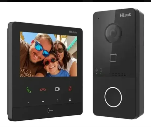 Kit Vídeo Porteiro Hilook Vi-k46p Wi-fi Ip65 Full Hd 2mp Cor Preto