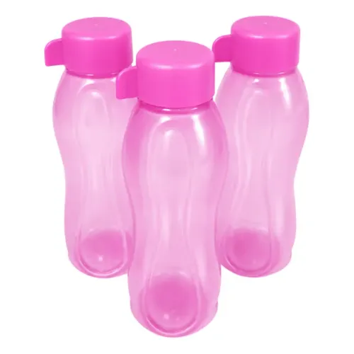 Kit 3 Garrafinhas Rosa Tupperware 310ml Com Tampa
