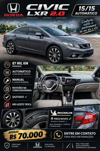 Honda Civic Sedan LXR 2.0 Flexone 16V Aut. 4P 2015