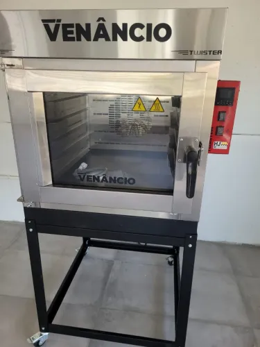 NZ. Forno turbo Twister inox GÁS 5 esteiras VENÂNCIO