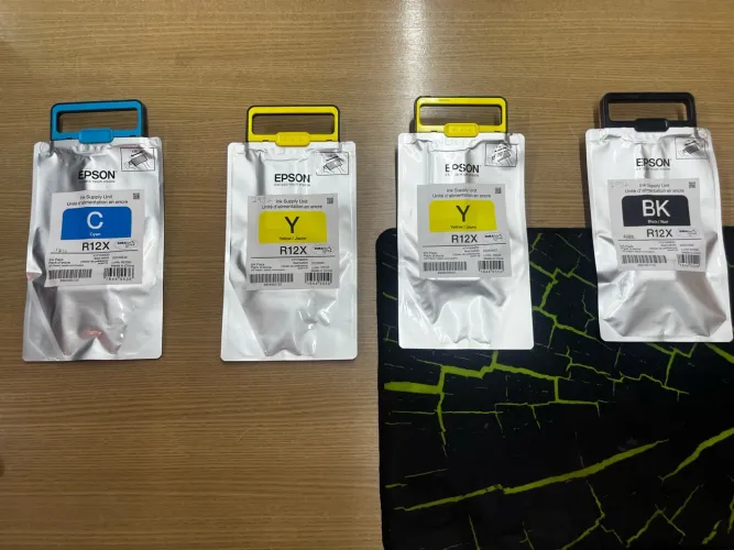Kit 4 Tintas Originais Epson R12X - Preto, Ciano e 2 Amarelas