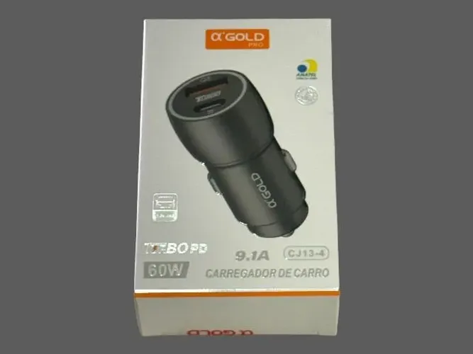 Carregador Veicular Turbo 60W 9.1A A'Gold Pro PD + USB QC 3.0 CJ13-4
