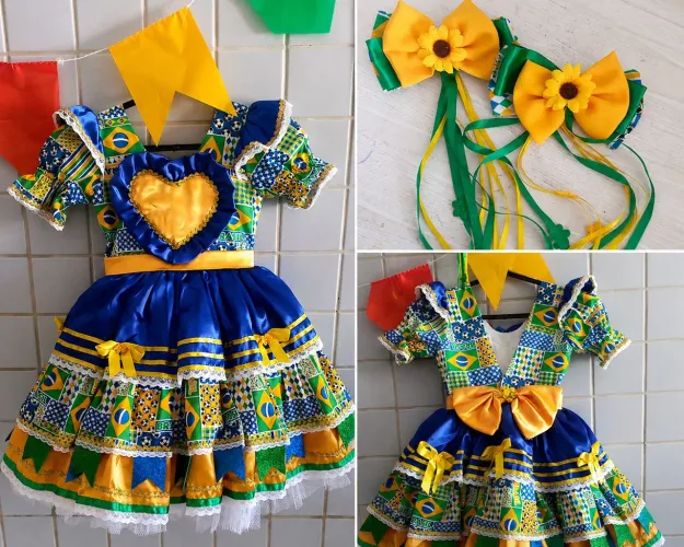 Vestido Junino Tema Brasil