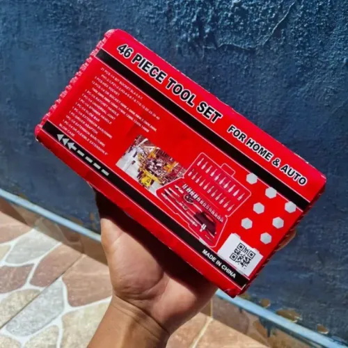 Kit Jogo de Ferramentas 46 Peças com Catraca e Soquetes | Novo