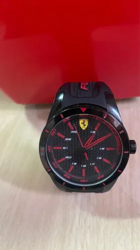 relógio scuderia ferrari masculino borracha preto - 830245