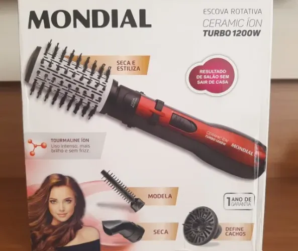 Escova Rotativa Mondial ER-09 Ceramic Íon Turbo 1200W 220V