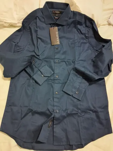 Camisa social Aramis manga longa azul Marinho tamanho M SLIM stretch