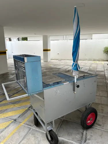 Carrinho térmico de bebidas, salgados, lanches, ambulante